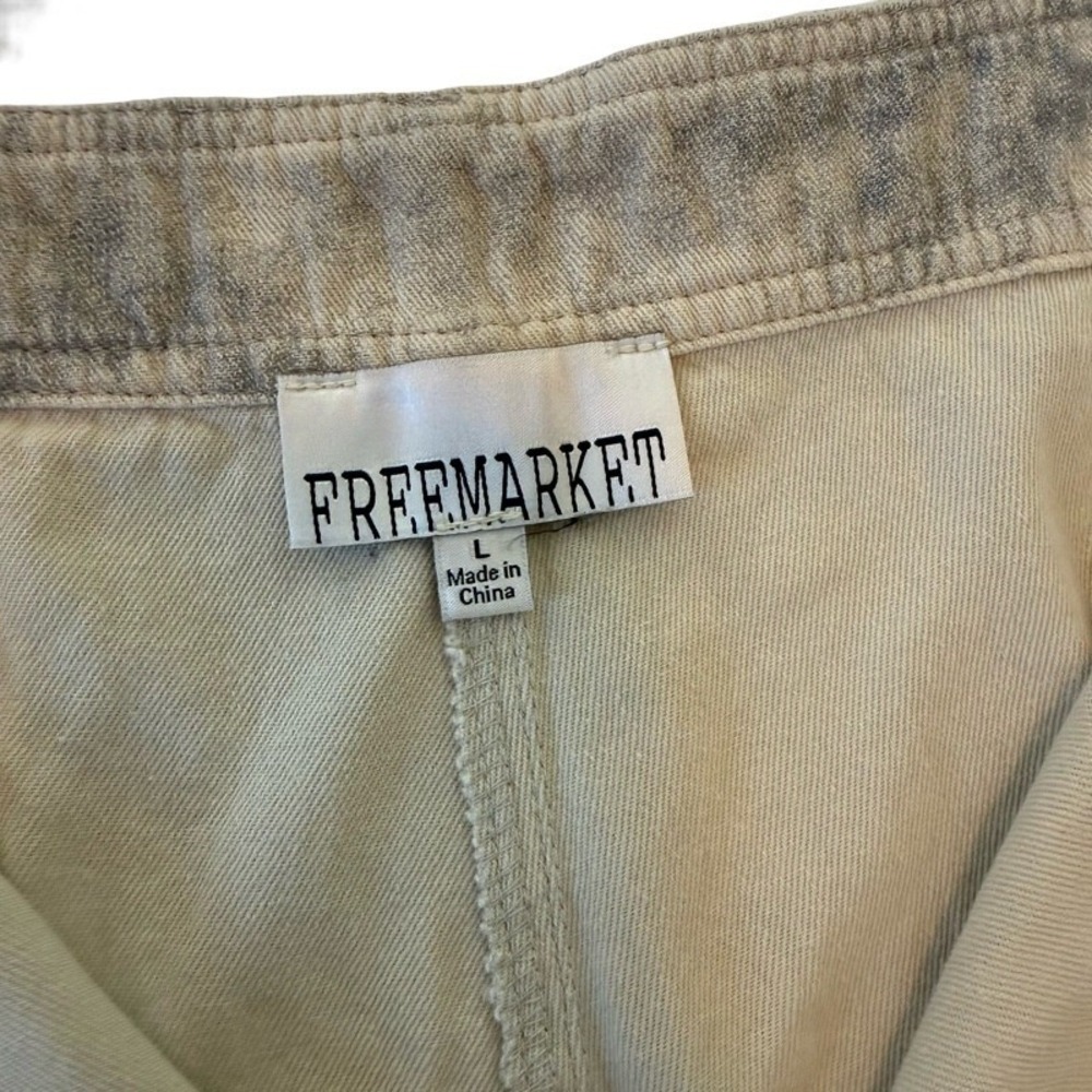 FREEMARKET Women's Cargo Pants Wide Leg Tie Dye Large Streetwear Y2K Artsy Boho - Picture 4 of 14